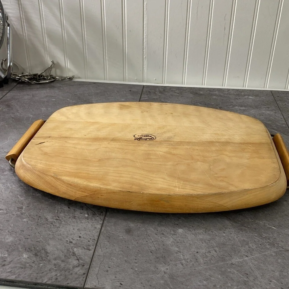 Vintage Gladmark Cutting Board Wooden‎ Handles MCM Meat Carving Charcuterie USA